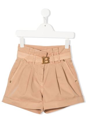 Shorts in cotone beige BALMAIN PARIS KIDS | 6Q6289G0044K116